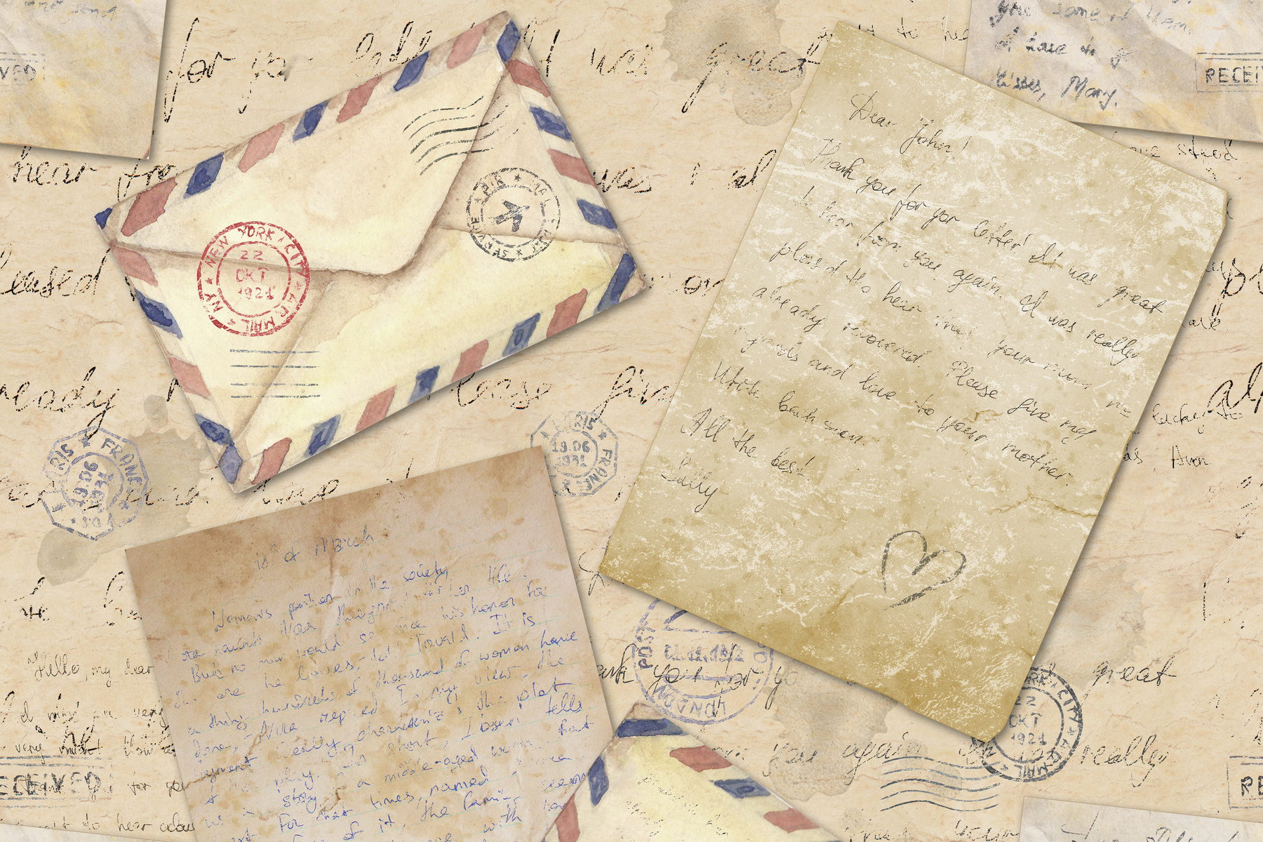Background in Vintage Style with Hand Written Letters